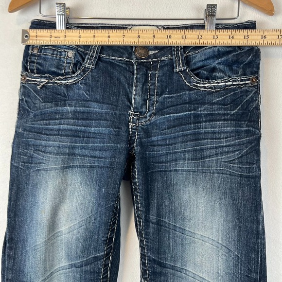 TradeMark H Embellished Jeans Womens‎ 7/8 29 Dark Wash Denim Straight - Picture 6 of 10